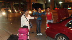 Keri, Alana and Jonai arrive from New York.